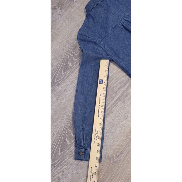 TAYLOR & SAGE Women's Long Sleeve Button Down Denim Shirt‎ Dres  Size XS - Picture 6 of 10